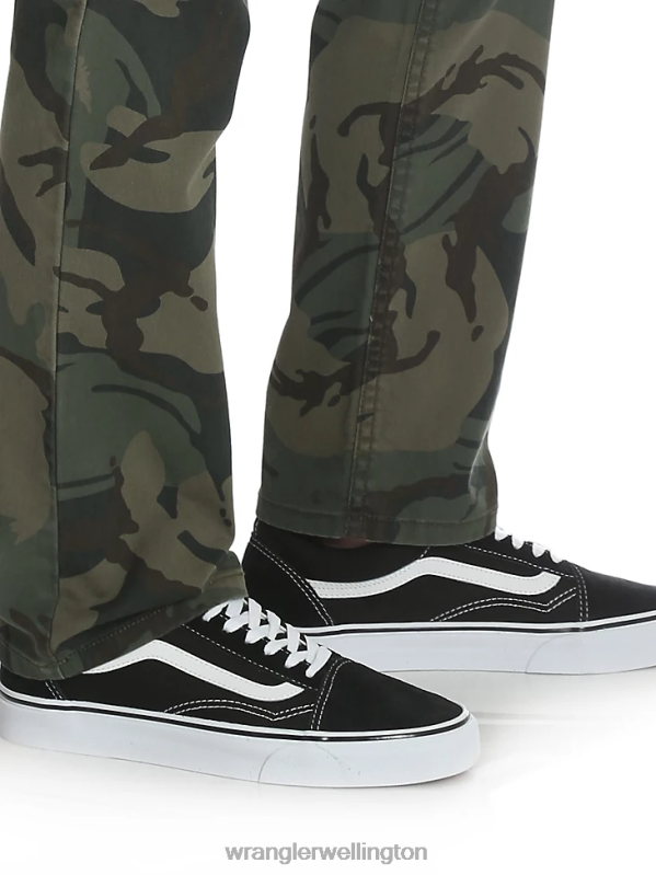 Forest Green Camo Slim Straight Stretch Cargo Pant Boys Clothing Wrangler P2B6R956