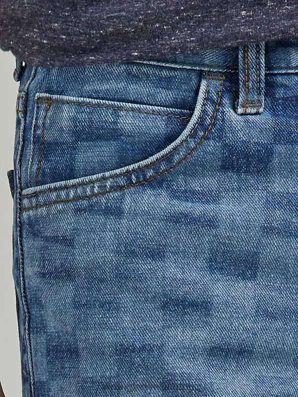 Indigo Checkered Denim Short Boys Clothing Wrangler P2B6R1040