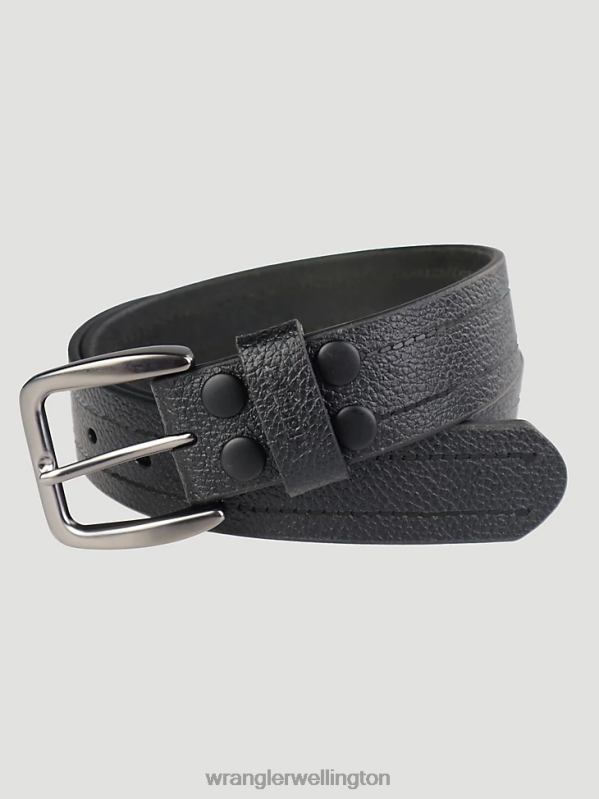 Black Pebble Grain Leather Belt Men Accessories Wrangler P2B6R702