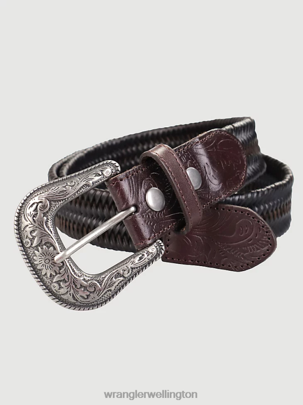 Brown Braided Stretch Belt Men Accessories Wrangler P2B6R713