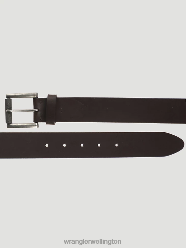 Brown Stitched Leather Belt Men Accessories Wrangler P2B6R700