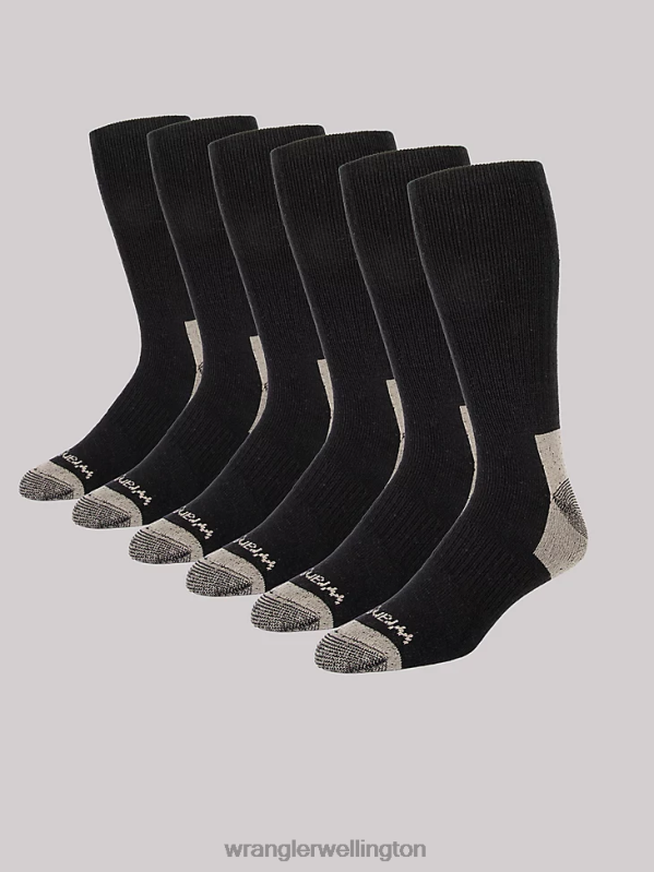 Black Crew Work Socks (6-pack) Men Accessories Wrangler P2B6R727