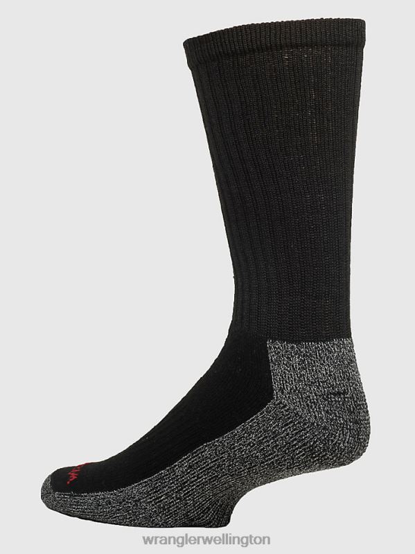 Black Performance Crew Work Socks (6-Pack) Men Accessories Wrangler P2B6R721