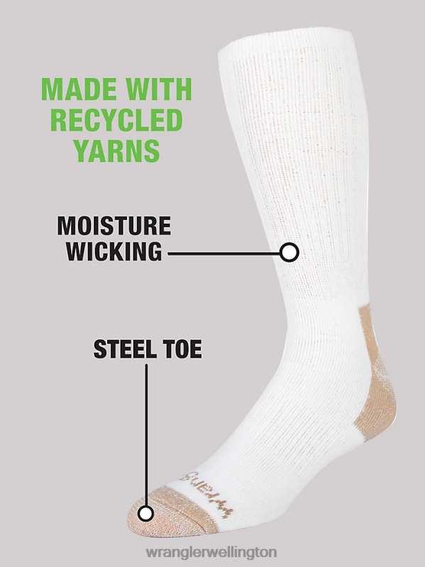 White Crew Work Socks (6-pack) Men Accessories Wrangler P2B6R729