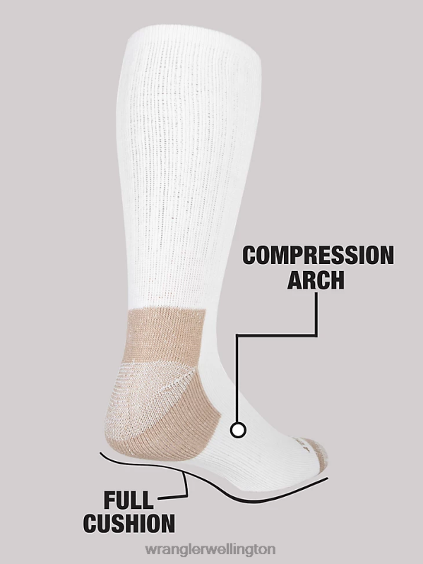 White Crew Work Socks (6-pack) Men Accessories Wrangler P2B6R729