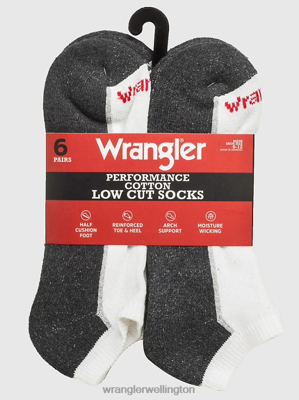 White Cushioned Ankle Socks (6-Pack) Men Accessories Wrangler P2B6R724