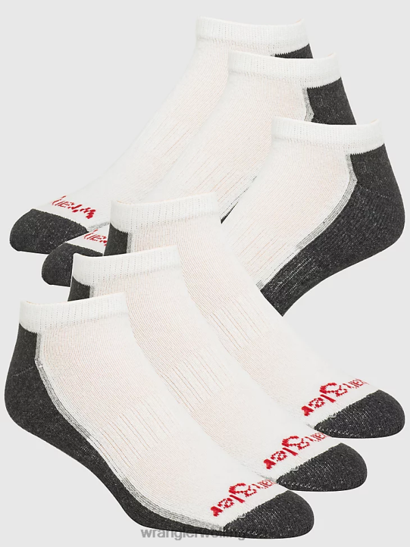 White Cushioned Ankle Socks (6-Pack) Men Accessories Wrangler P2B6R724