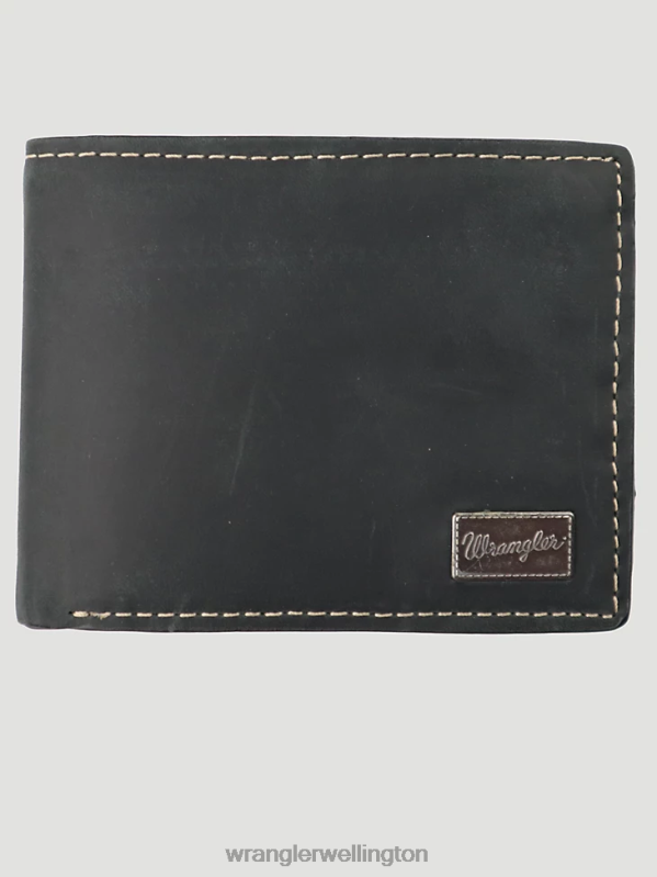 Black Metal Patch Bi-fold Wallet Men Accessories Wrangler P2B6R709