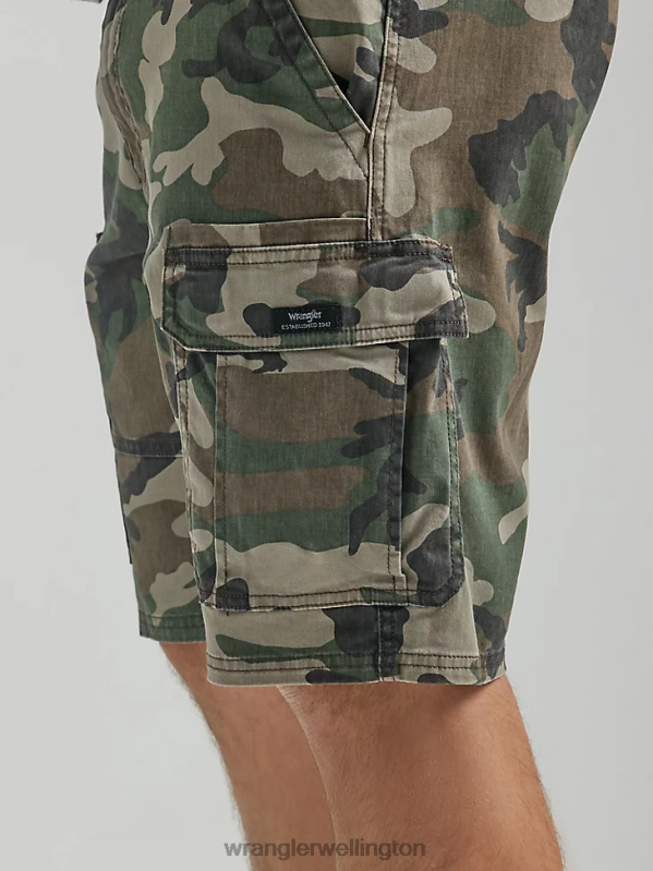 Green Brown Camo Five Star Premium Cargo Short Men Clothing Wrangler P2B6R518