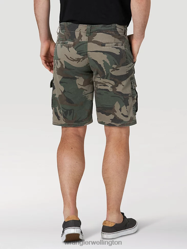 Green Camo Authentics Stretch Cargo Short Men Clothing Wrangler P2B6R561
