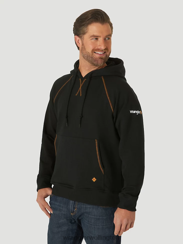 Black FR Flame Resistant Long Sleeve Pullover Hoodie Men Clothing Wrangler P2B6R509