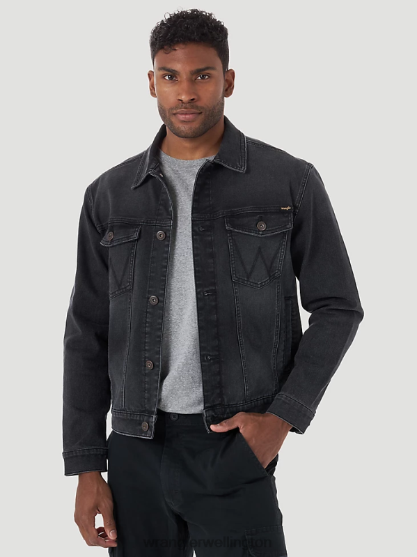 Black Classic Denim Trucker Jacket Men Clothing Wrangler P2B6R613