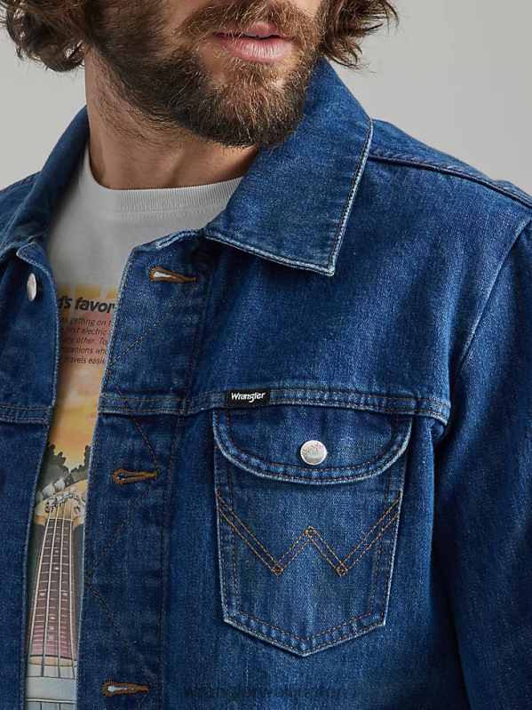 Dark Wash Classic Denim Trucker Jacket Men Clothing Wrangler P2B6R611
