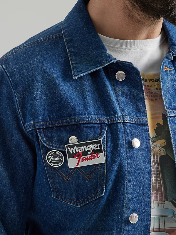 Dark Wash Classic Denim Trucker Jacket Men Clothing Wrangler P2B6R611