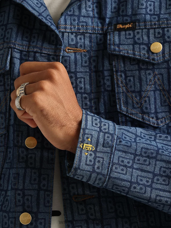 Dark Wash Classic Denim Trucker Jacket Men Clothing Wrangler P2B6R611