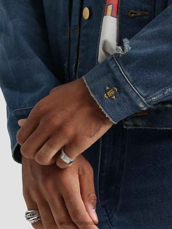 Dark Wash Classic Denim Trucker Jacket Men Clothing Wrangler P2B6R611