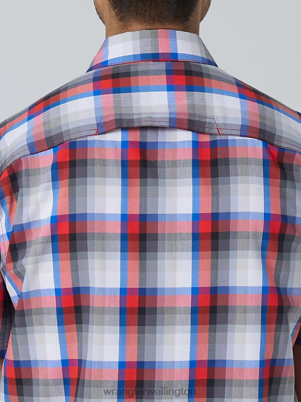 Amethyst City Eco-Friendly Plaid Short Sleeve Camp Shirt Men Clothing Wrangler P2B6R654