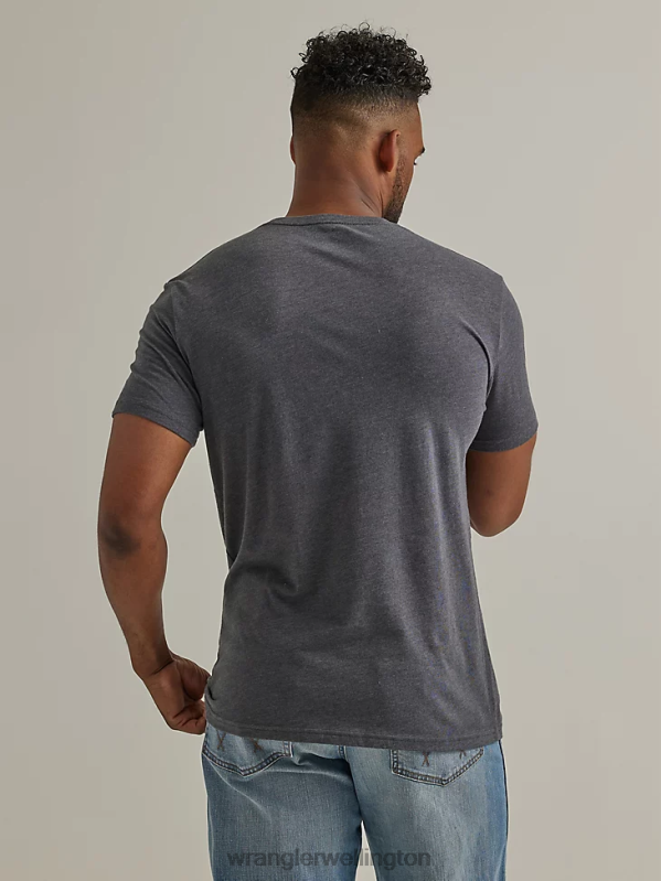 Ash Heather RIGGS Workwear Short Sleeve Henley Men Clothing Wrangler P2B6R271