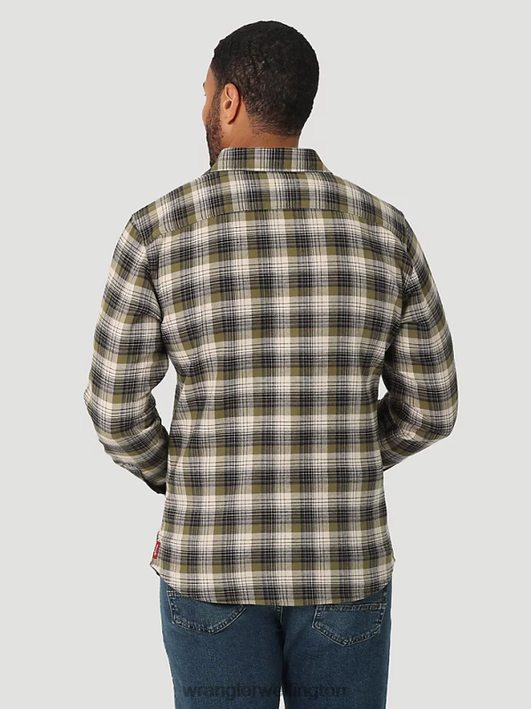 Capulet Olive Cloud Flannel Free To Stretch Shirt Men Clothing Wrangler P2B6R381