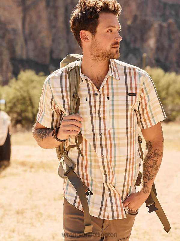 Carolina Beach ATG By Horizon Plaid Shirt Men Clothing Wrangler P2B6R296