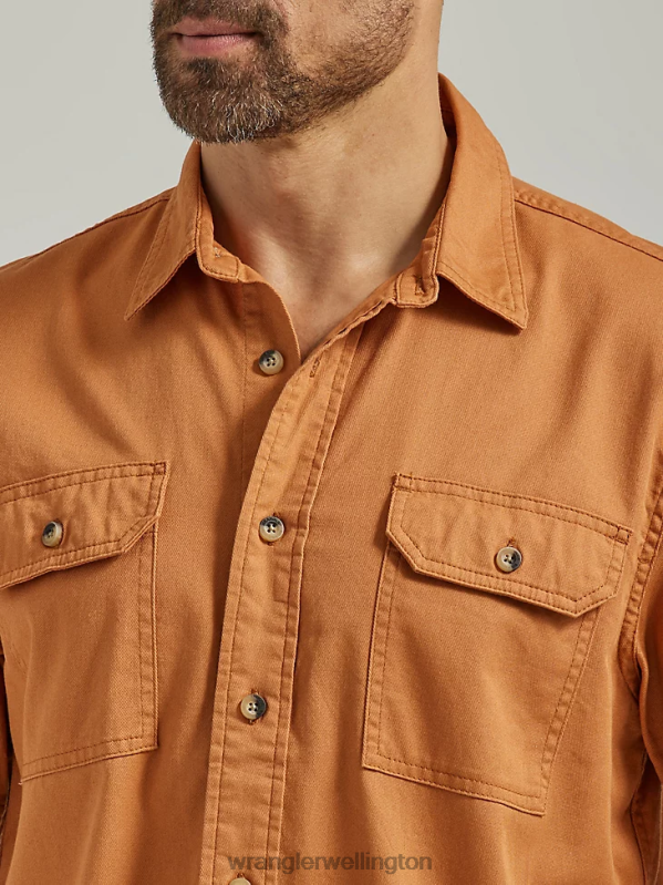 Hazel Epic Soft Flex Twill Shirt Men Clothing Wrangler P2B6R355