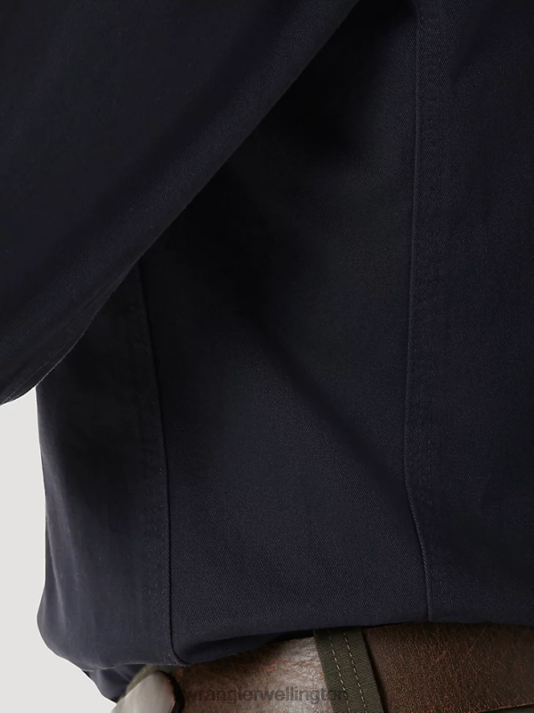 Navy RIGGS Workwear Long Sleeve Button Down Solid Twill Work Shirt Men Clothing Wrangler P2B6R350
