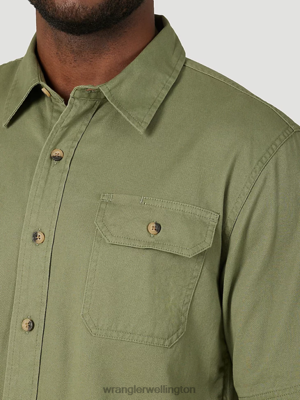 Olivine Epic Soft Flex Twill Shirt Men Clothing Wrangler P2B6R363
