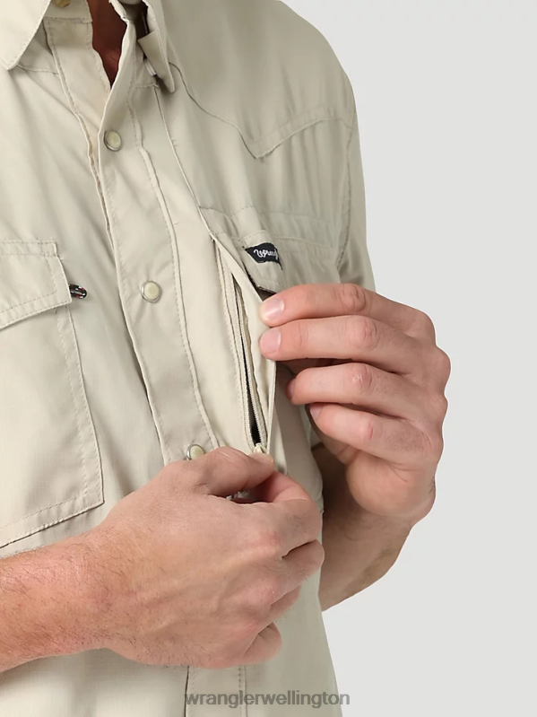 Overcast Performance Snap Long Sleeve Solid Shirt Men Clothing Wrangler P2B6R432