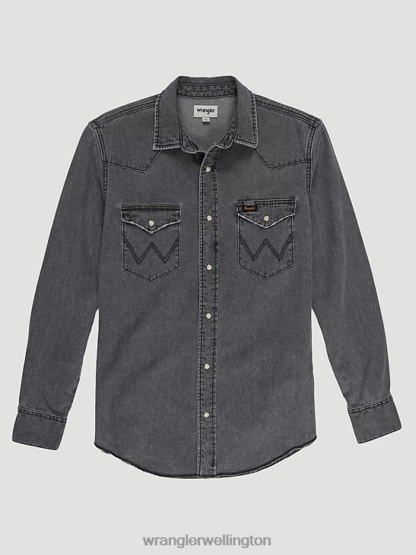Washed Black Heritage Workshirt Men Clothing Wrangler P2B6R474
