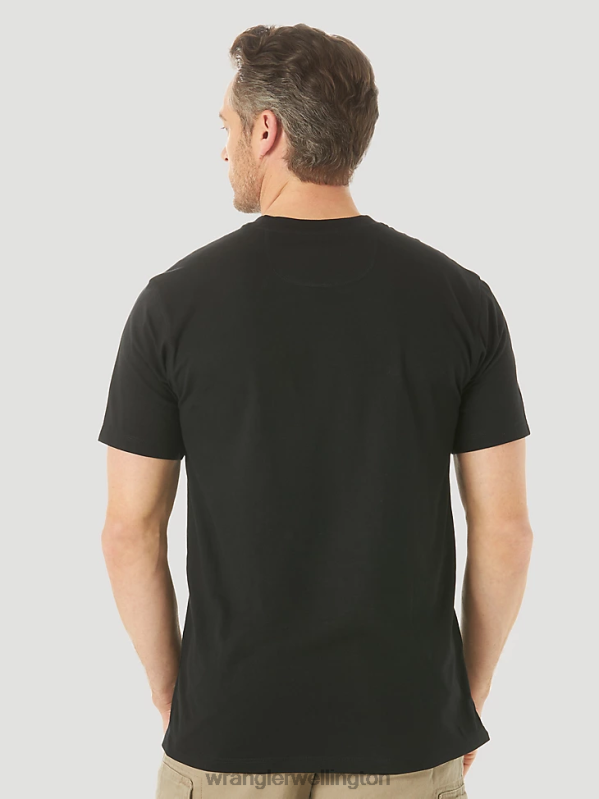 Black RIGGS Workwear Short Sleeve 1 Pocket Performance T-Shirt Men Clothing Wrangler P2B6R277