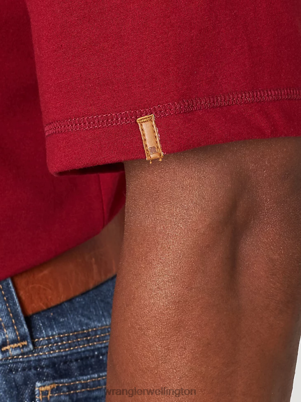 Currant Red RIGGS Workwear Short Sleeve 1 Pocket Performance T-Shirt Men Clothing Wrangler P2B6R276