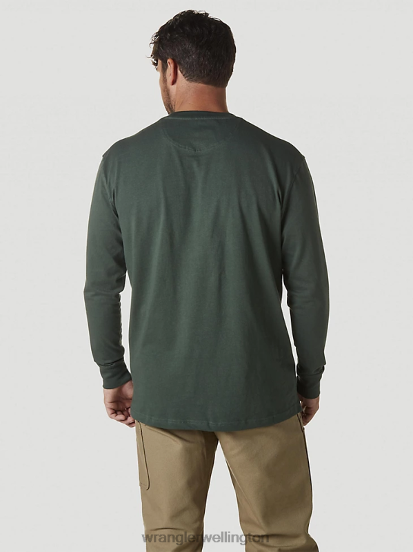 Forest Green RIGGS Workwear Long Sleeve Pocket T-Shirt Men Clothing Wrangler P2B6R275