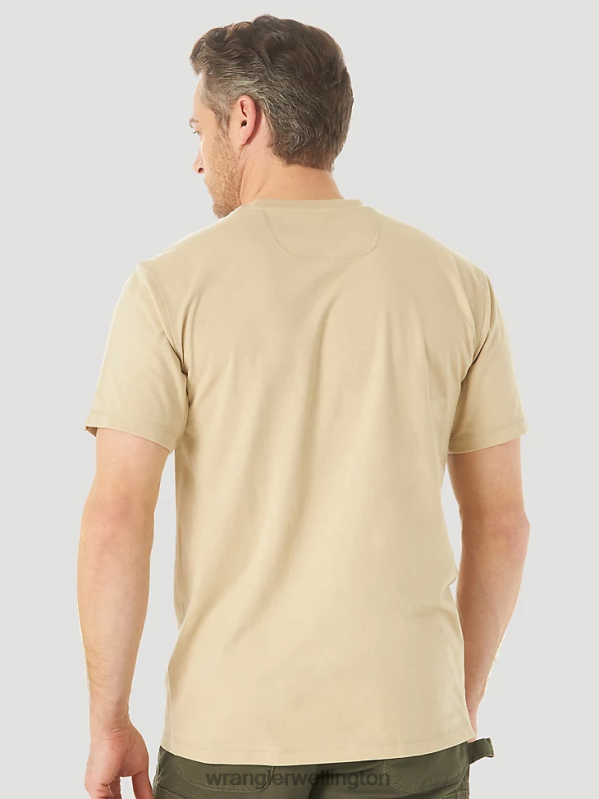 Khaki RIGGS Workwear Short Sleeve 1 Pocket Performance T-Shirt Men Clothing Wrangler P2B6R278