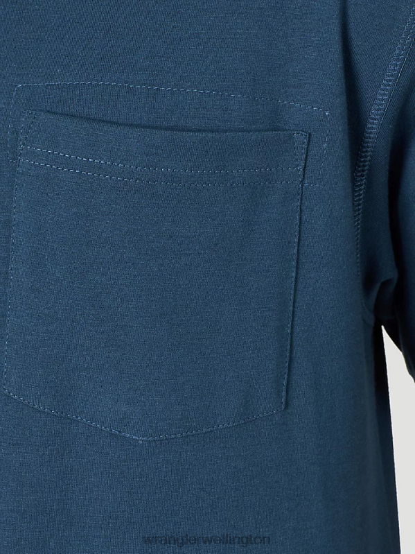 Oxford Blue RIGGS Workwear Short Sleeve 1 Pocket Performance T-Shirt Men Clothing Wrangler P2B6R280