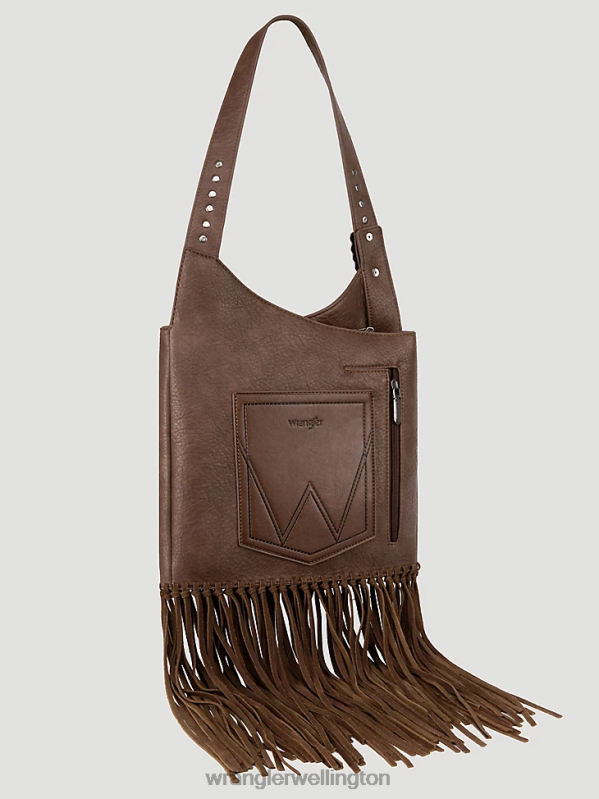 Brown Fringe Studded Cross Body Women Accessories Wrangler P2B6R910