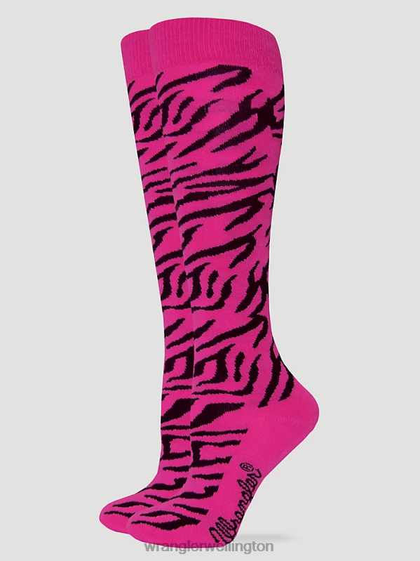 Fuchsia Pink Zebra Knee High Socks Women Accessories Wrangler P2B6R912
