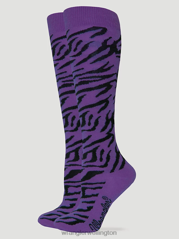 Purple Zebra Knee High Socks Women Accessories Wrangler P2B6R913