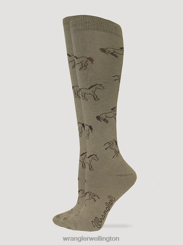Taupe Horse Boot Sock Women Accessories Wrangler P2B6R924