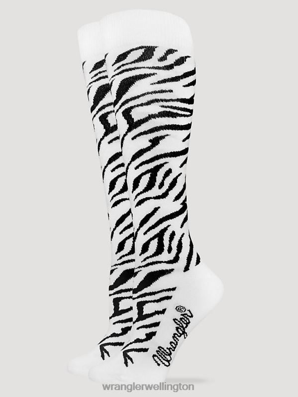 White Zebra Knee High Socks Women Accessories Wrangler P2B6R914