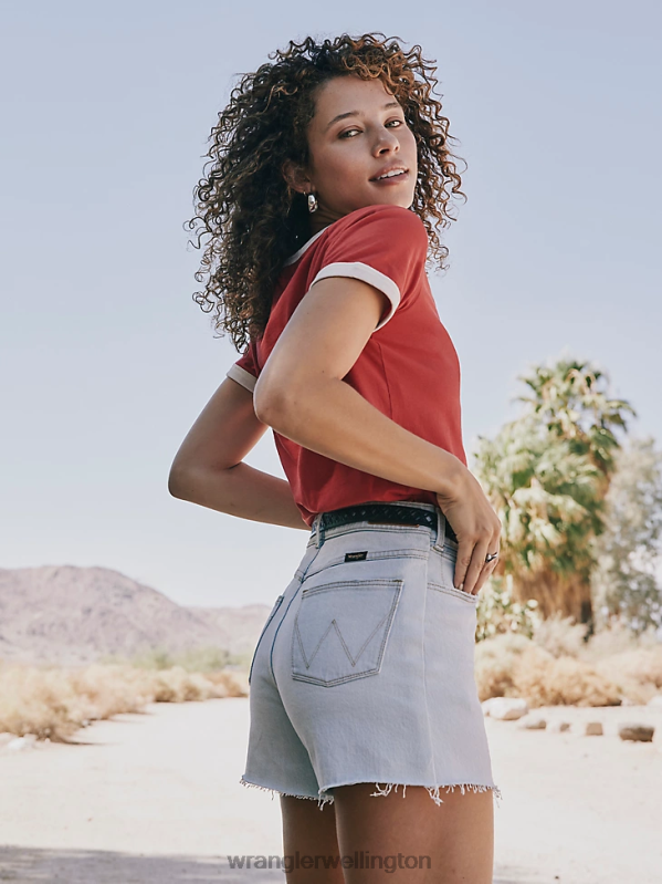 Dream Blue High Rise Mid Thigh Short Women Clothing Wrangler P2B6R825