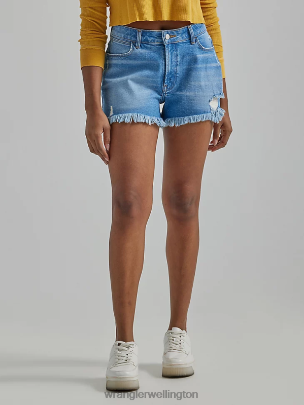 Light Wash High Rise Vintage Cut-Off Short Women Clothing Wrangler P2B6R841