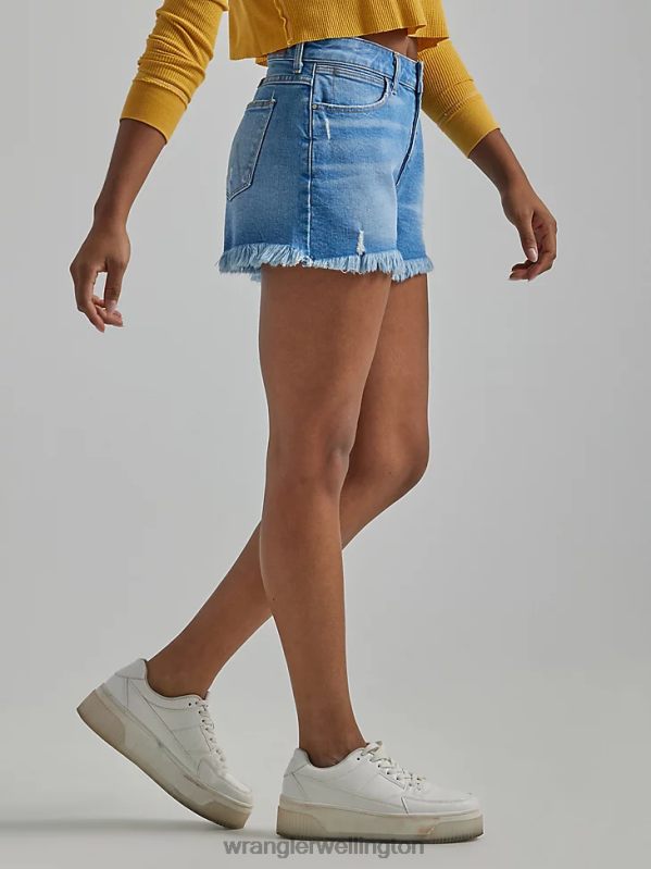 Light Wash High Rise Vintage Cut-Off Short Women Clothing Wrangler P2B6R841