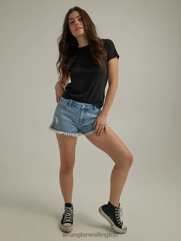 Medium Wash High Rise Vintage Cut-Off Short Women Clothing Wrangler P2B6R838