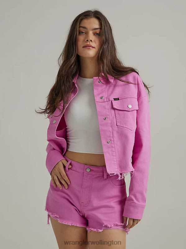 Berry Western Crop Shacket Women Clothing Wrangler P2B6R857