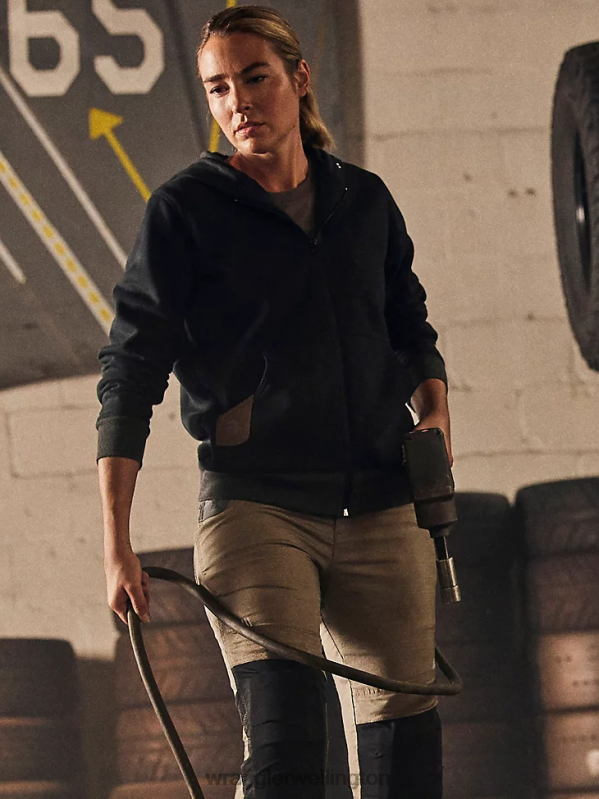 Black RIGGS Workwear Full Zip Work Hoodie Women Clothing Wrangler P2B6R866