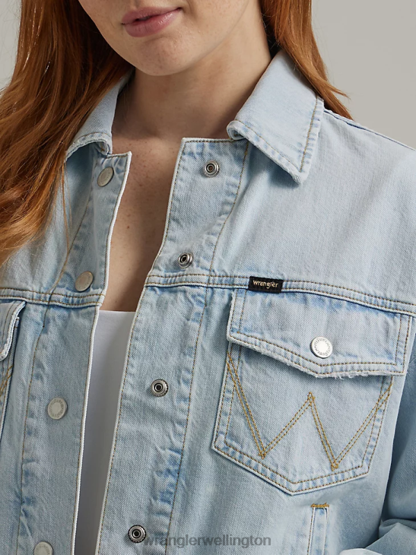 Icy Shade Western Crop Shacket Women Clothing Wrangler P2B6R856