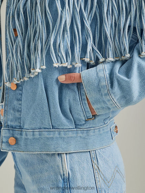 Icy Blue Girlfriend Denim Jacket Women Clothing Wrangler P2B6R854