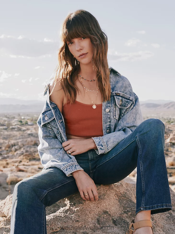 Icy Blue Girlfriend Denim Jacket Women Clothing Wrangler P2B6R854