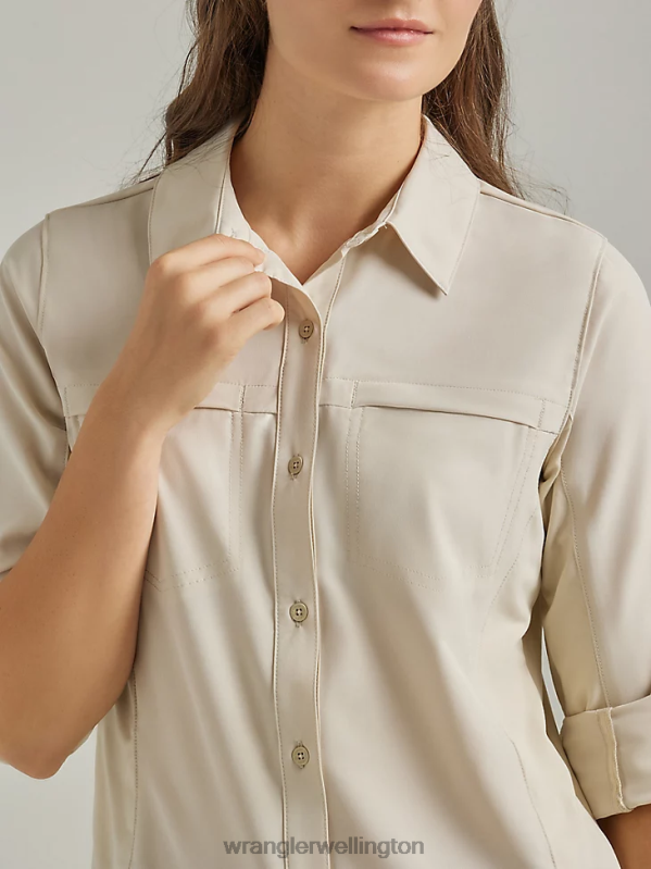 Oatmeal ATG By Trail Shirt Women Clothing Wrangler P2B6R886