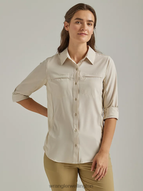 Oatmeal ATG By Trail Shirt Women Clothing Wrangler P2B6R886